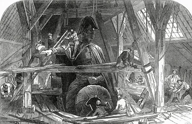 De gieterij van Mr. Wyatt, gepubliceerd in The Illustrated London News, 11 juli 1846